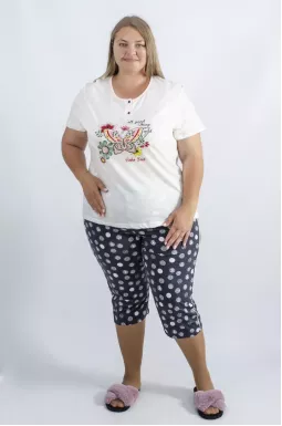 Пижама с капри батал